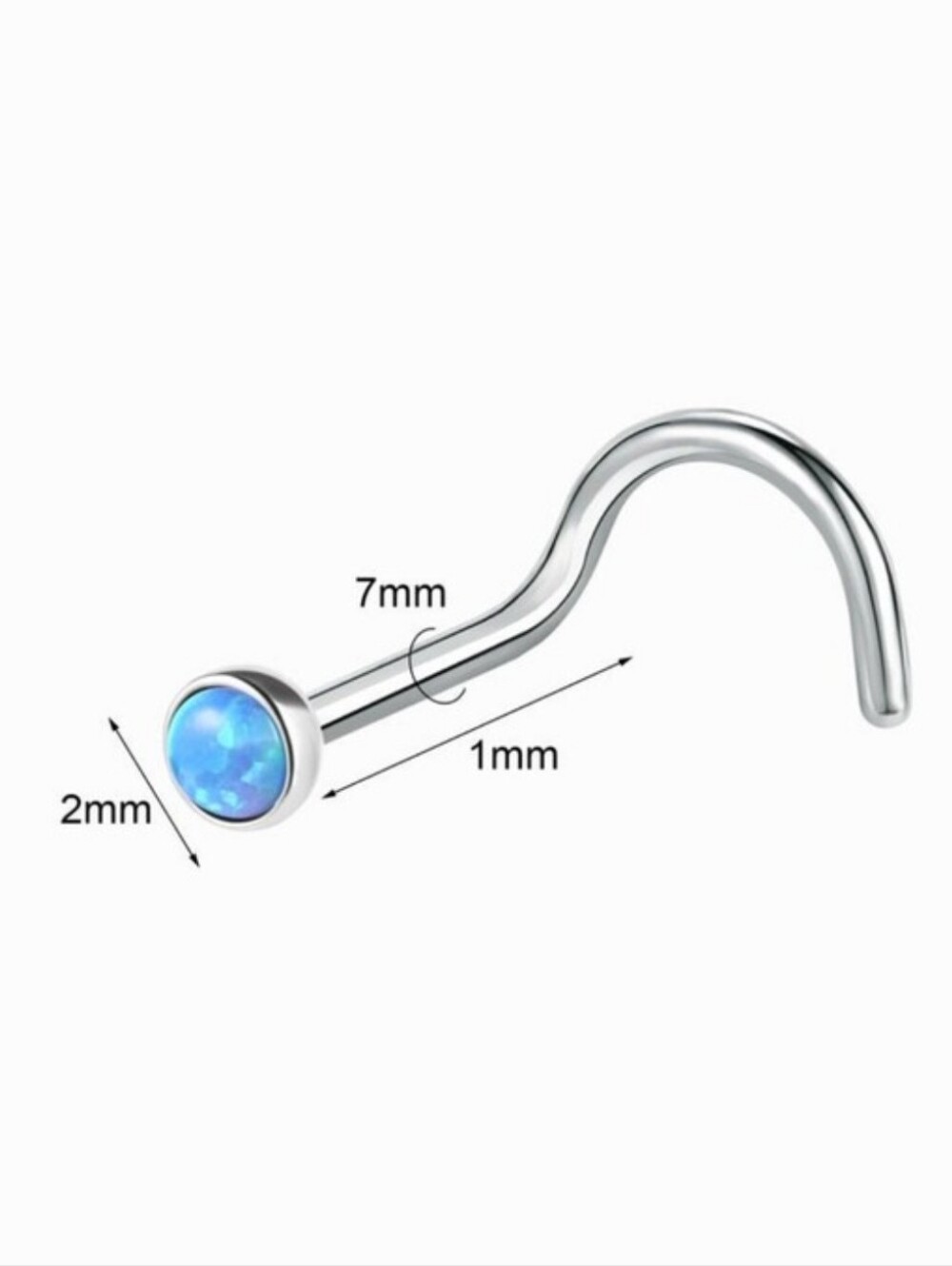 2 Opal Nose Rings - Picture 7 of 10
